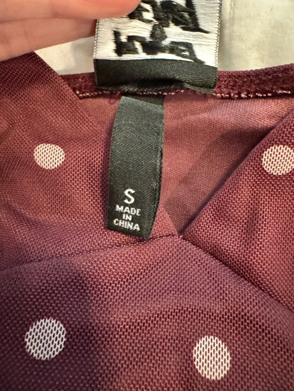 Planet Heart Burgundy Polka Dot Mesh Maxi Dress S NWOT - Picture 6 of 11